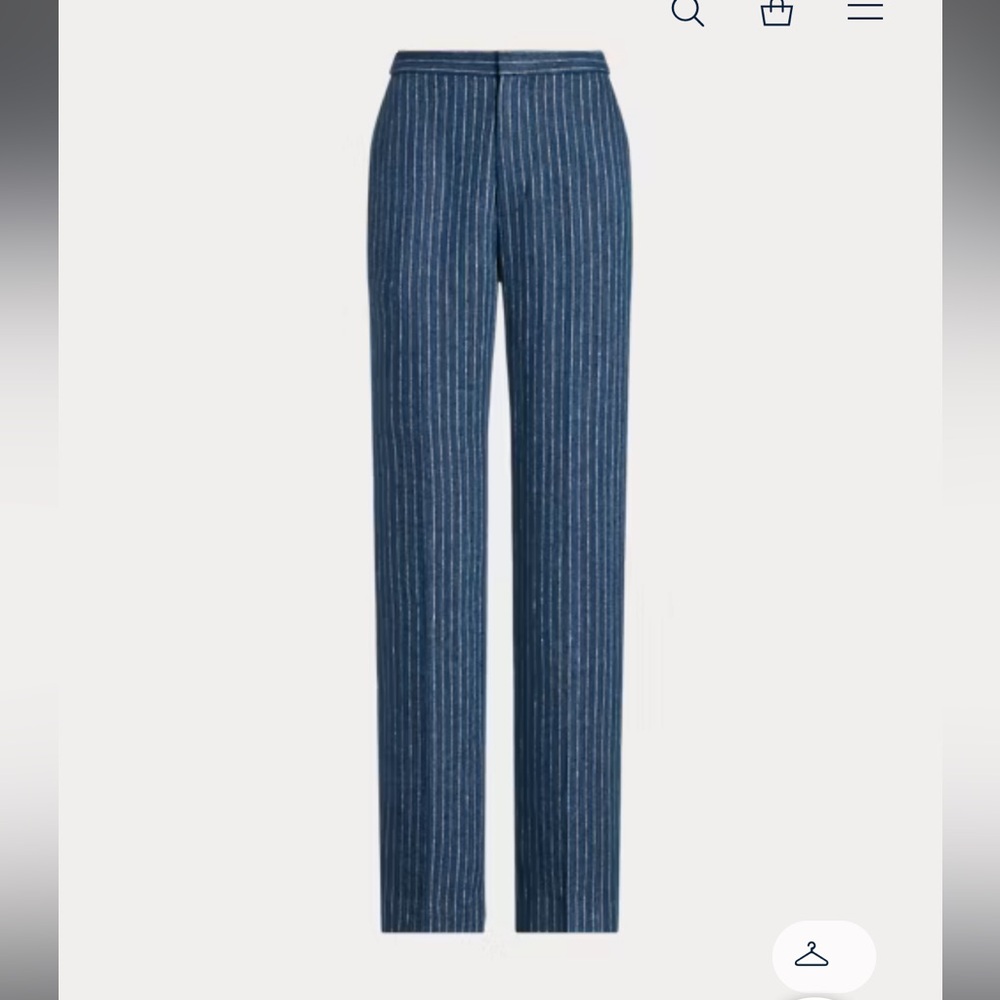 Polo by Ralph Lauren Pinstripe Linen Straight Leg Pants